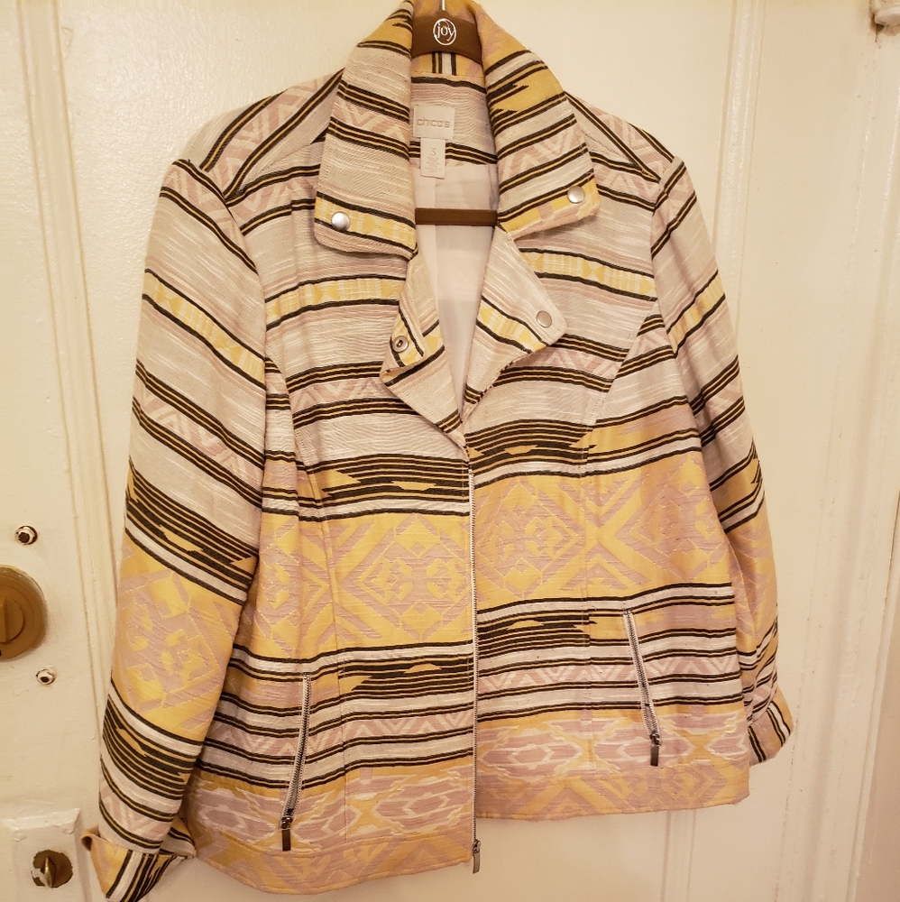 Multicolor "Ikat" Design Blazer